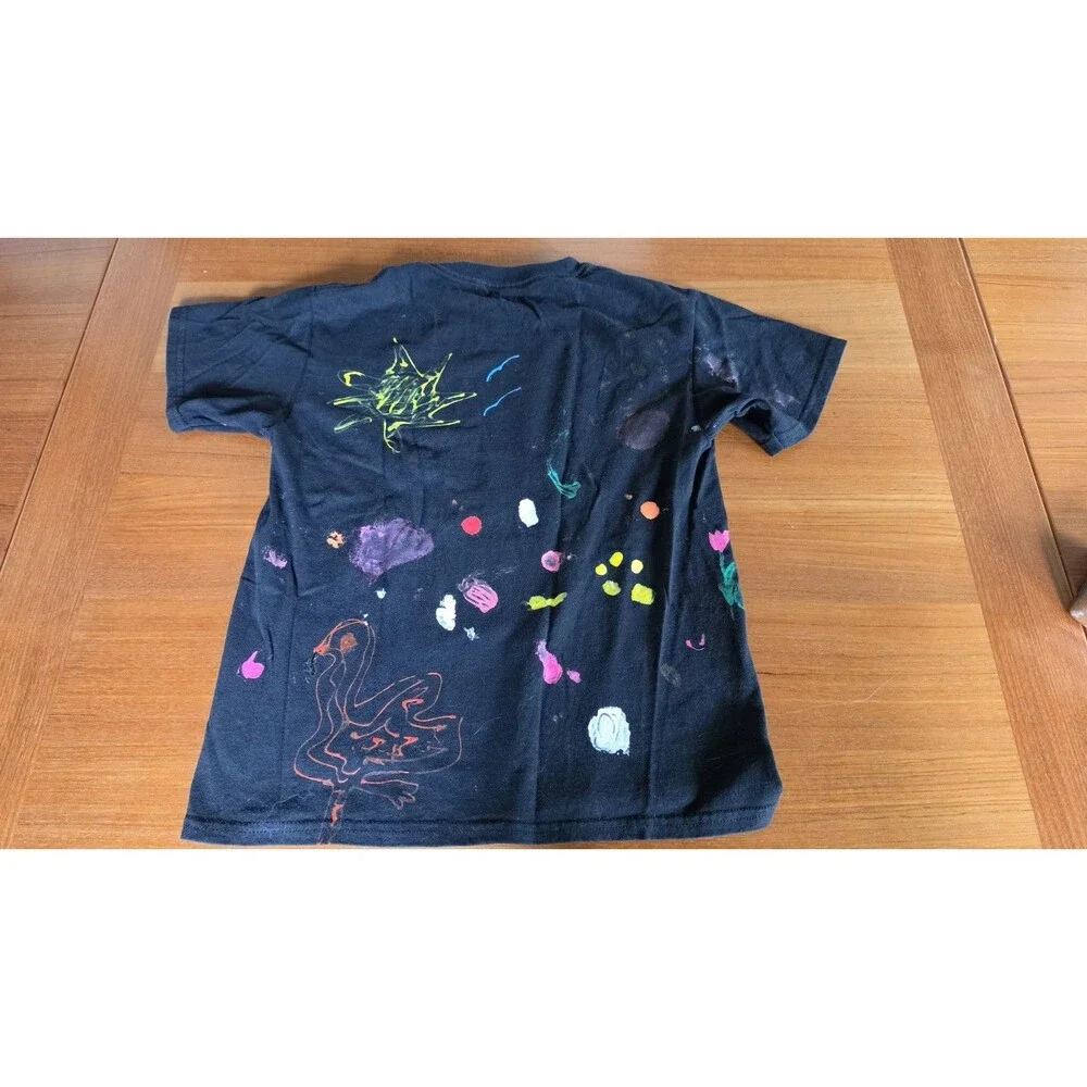 Gildan Girl's T-shirt Decorative Handmade Art Size M (10/12) READ Description
